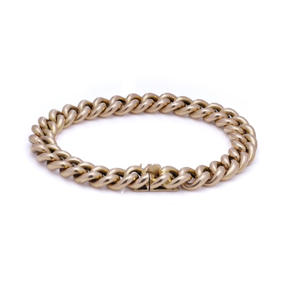 Victorian 15kt. hollow yellow gold curb link bracelet - image 2