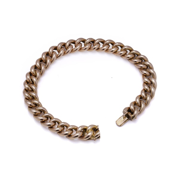 Victorian 15kt. hollow yellow gold curb link bracelet - image 7