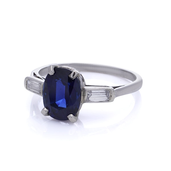 Platinum Diamond Burma Sapphire ring ( Not heated ) - image 6