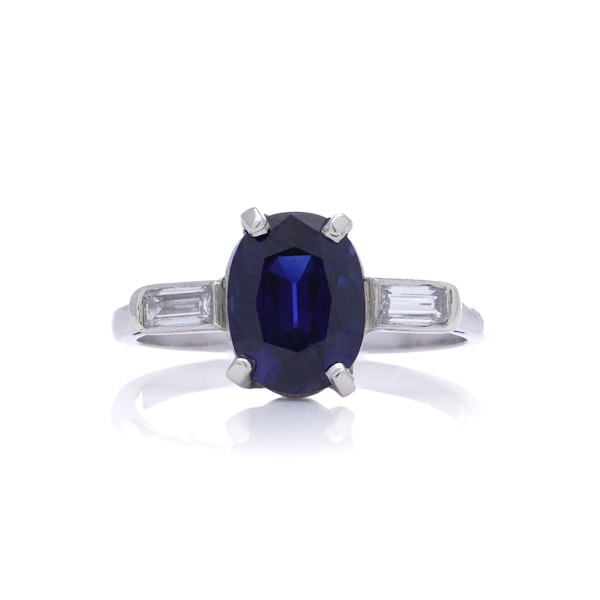 Platinum Diamond Burma Sapphire ring ( Not heated ) - image 3