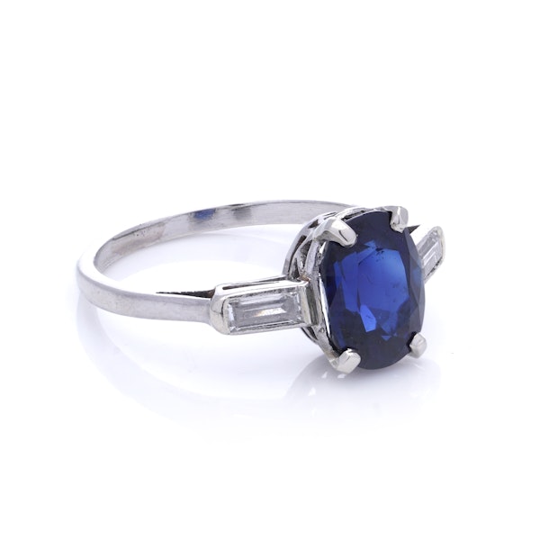 Platinum Diamond Burma Sapphire ring ( Not heated ) - image 4