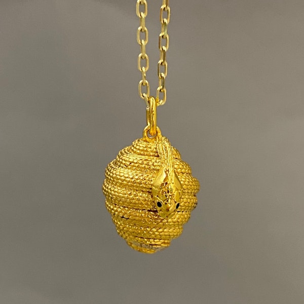 Miniature Egg Pendant in 9ct Gold Sapphire, Lilly SHAPIRO since 2003 - image 2