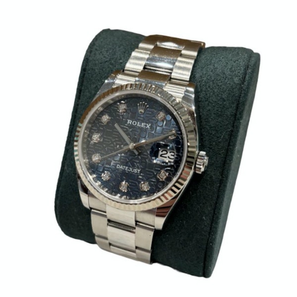 ROLEX DATEJUST BLUE FACTORY DIAMOND FULL SET 2021 WITH TAGS - image 2