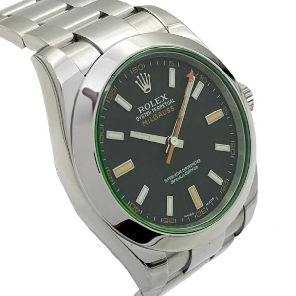 ROLEX MILGAUSS GREEN 116400 GV FULL SET 2011 - image 3