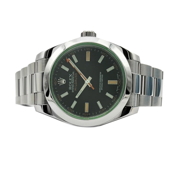 ROLEX MILGAUSS GREEN 116400 GV FULL SET 2011 - image 4