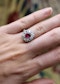 A very fine Siam Ruby & Diamond Cluster Engagement Ring mounted in Platinum, English, Circa 1930 - image 5