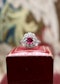 A very fine Siam Ruby & Diamond Cluster Engagement Ring mounted in Platinum, English, Circa 1930 - image 7