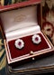 A pair of Antique Natural Burma Ruby and Diamond Cluster Earrings in Platinum and 18ct White Gold, Circa 1950 - image 5