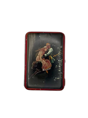 Russian silver lacquer cigarette case, Moscow, c.1900
