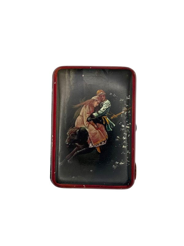 Russian silver lacquer cigarette case, Moscow, c.1900 - image 6