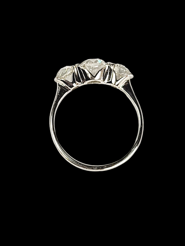 Antique old European transitional cut diamond three stone ring SKU: 7726 DBGEMS - image 3