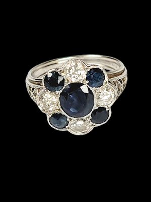 Antique Tiffany and Co. sapphire and diamond engagement ring SKU: 7728 DBGEMS