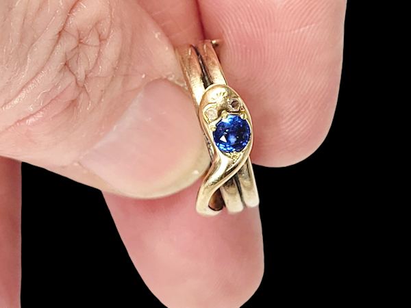 Antique snake ring with sapphire SKU: 7729 DBGEMS - image 3