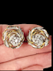 Cool vintage gold wire and diamond ribbon earrings SKU: 7730 DBGEMS - image 2