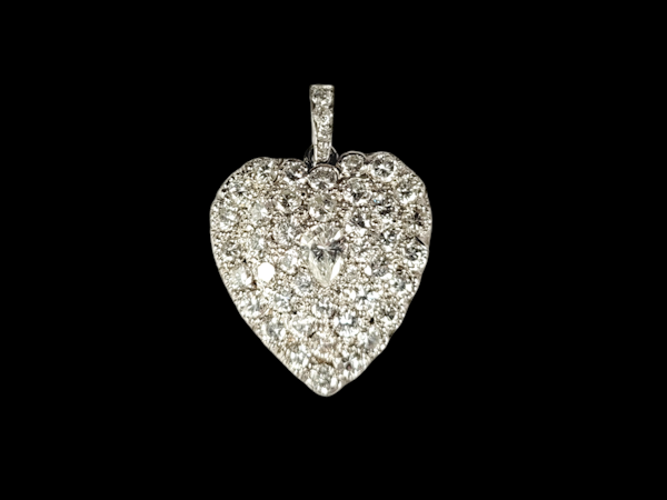 Vintage diamond pave heart pendant SKU: 7731 DBGEMS - image 1