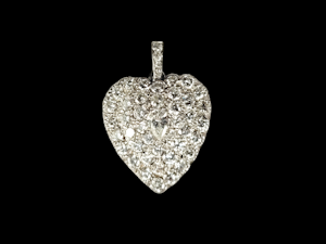 Vintage diamond pave heart pendant SKU: 7731 DBGEMS