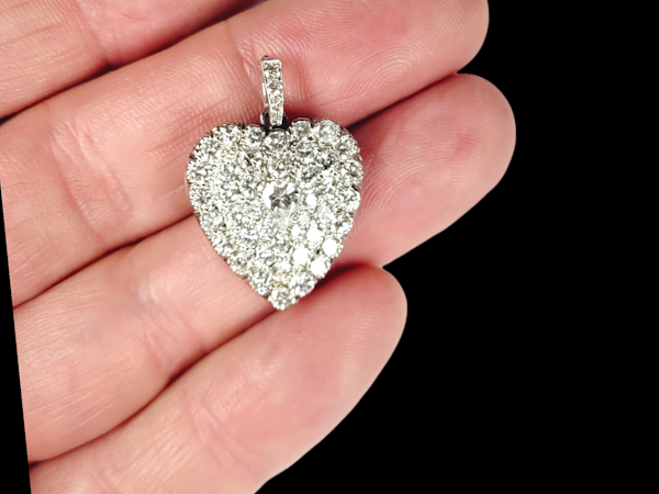 Vintage diamond pave heart pendant SKU: 7731 DBGEMS - image 2