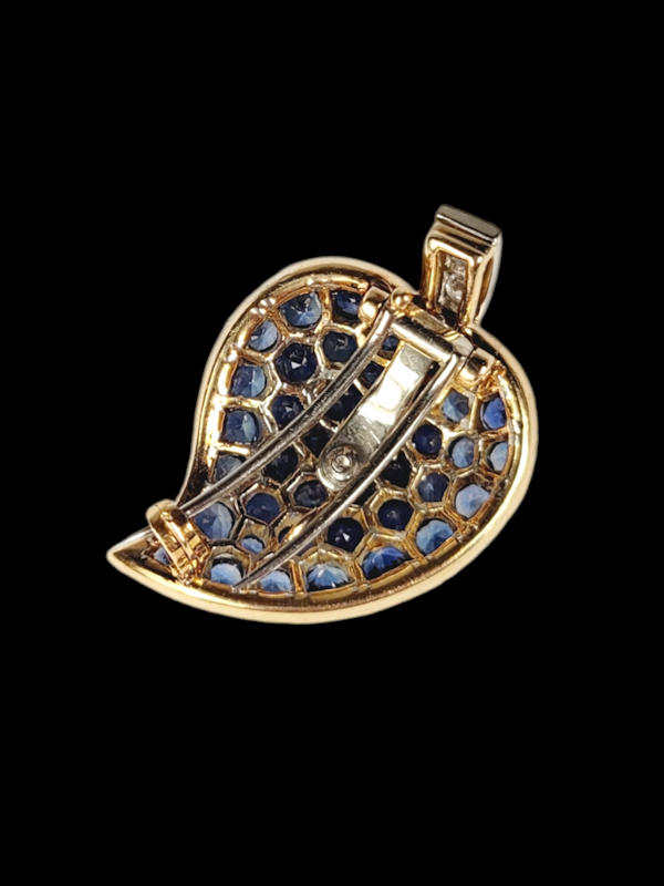 Vintage Montana sapphire and diamond leaf brooch SKU: 7732 DBGEMS - image 3