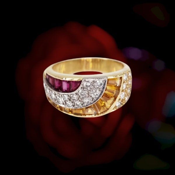 Ruby, Sapphire and Diamond Ring - image 1