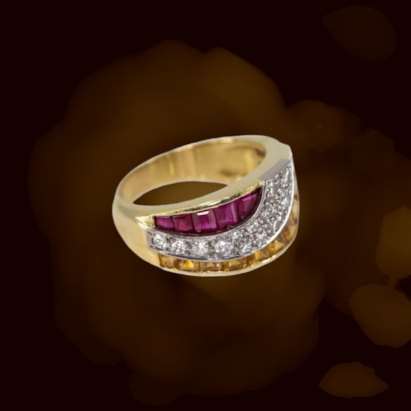 Ruby, Sapphire and Diamond Ring - image 3