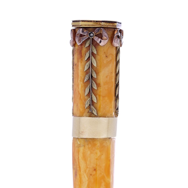 Karl Faberge 14kt gold and amber cheroot - image 4