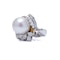 Platinum and gold South Sea cultured pearl cocktail ring - image 7