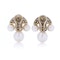 Vintage 18kt gold pair of diamond and pearl clip - on earrings - image 5