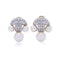 Vintage 18kt gold pair of diamond and pearl clip - on earrings - image 6