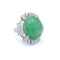 Vintage 14kt. white gold jade diamond cluster ring - image 3