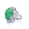 Vintage 14kt. white gold jade diamond cluster ring - image 8