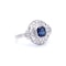 Art Deco Platinum Diamond Sapphire ring - image 8