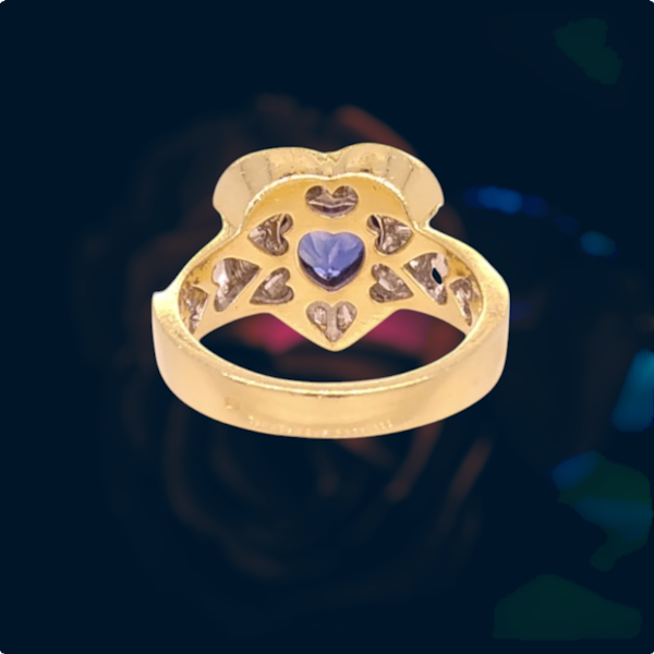 Sapphire and Diamond Heart Shape Ring. - image 4