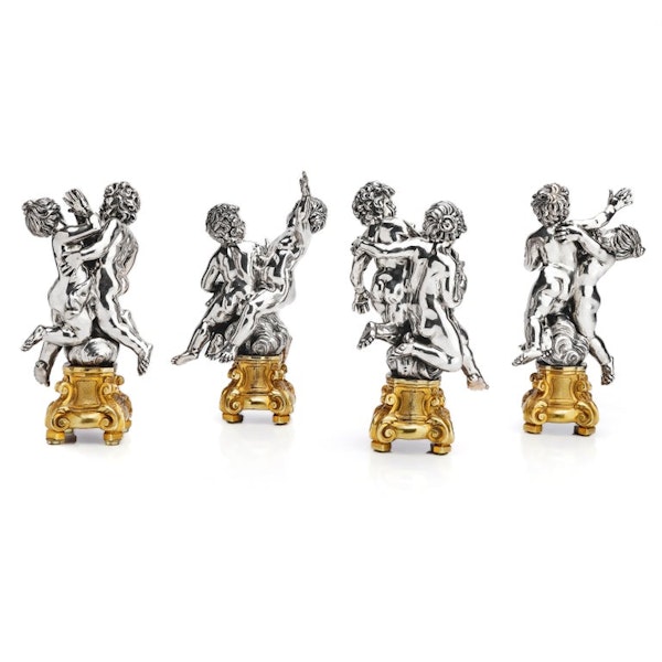 Luigi Avolio set of four 800. silver and ormolu figural groups - image 7