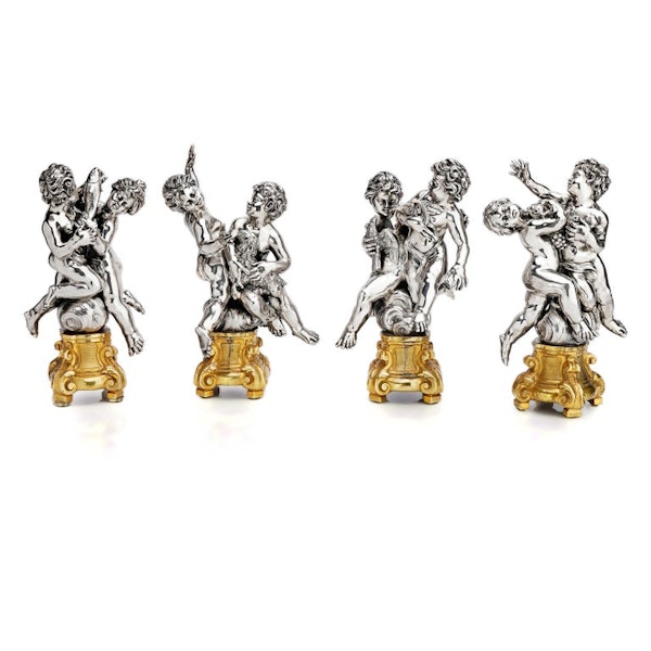 Luigi Avolio set of four 800. silver and ormolu figural groups - image 10