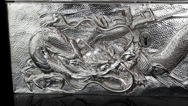 Antique Japanese silver cigar box - image 5