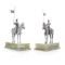 Asprey pair or horse-riding solid silver figurines on marble base - image 11