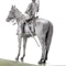 Asprey pair or horse-riding solid silver figurines on marble base - image 5