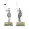 Asprey pair or horse-riding solid silver figurines on marble base - image 10