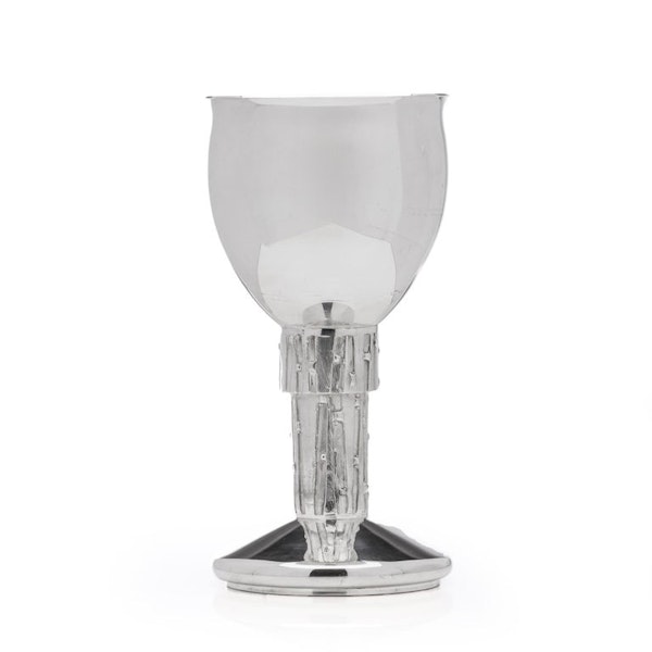 Brian Asquith 925 sterling silver goblet with textured band design - image 8