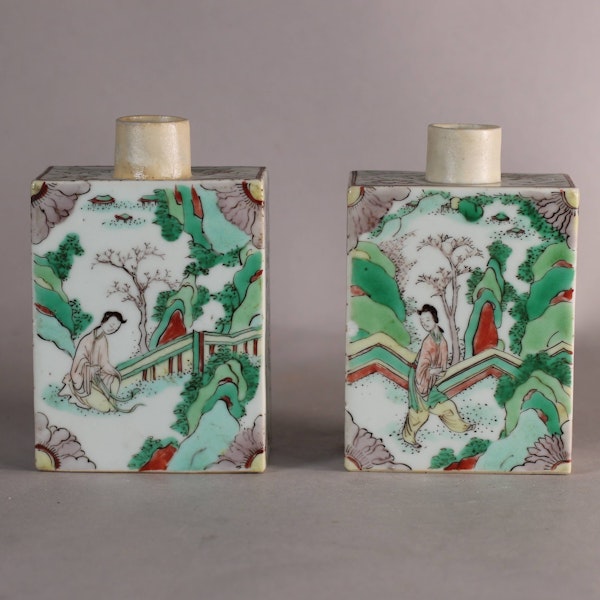 Pair of Chinese famille verte tea caddies, Kangxi (1662-1722) - image 4