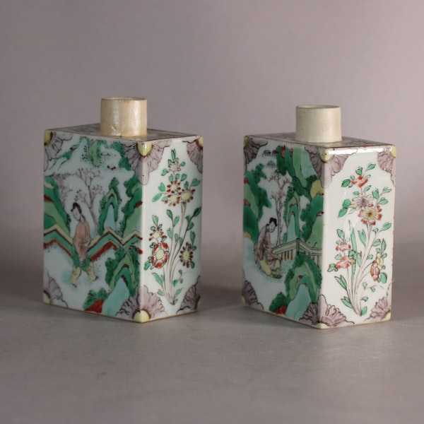 Pair of Chinese famille verte tea caddies, Kangxi (1662-1722) - image 2