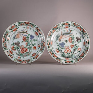 Pair of Chinese famille verte plates, Kangxi (1662-1722)