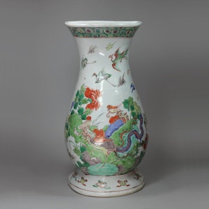 Chinese famille verte wall vase, Kangxi (1662-1722)