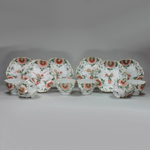 Six Chinese famille verte teabowls and saucers, Yongzheng (1723-35) - image 1