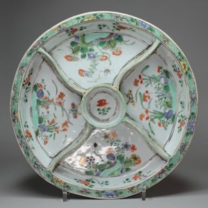 Chinese famille verte hors d'oeuvre dish, Kangxi (1662-1722)