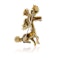 Vintage 18kt gold and enamel whimsical poodle dog brooch - image 3