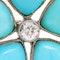 Victorian 9kt gold and silver diamond turquoise flower head brooch - image 5