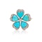 Victorian 9kt gold and silver diamond turquoise flower head brooch - image 7