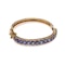 Antique Victorian 18kt gold Sapphire bangle with safety chain - image 3