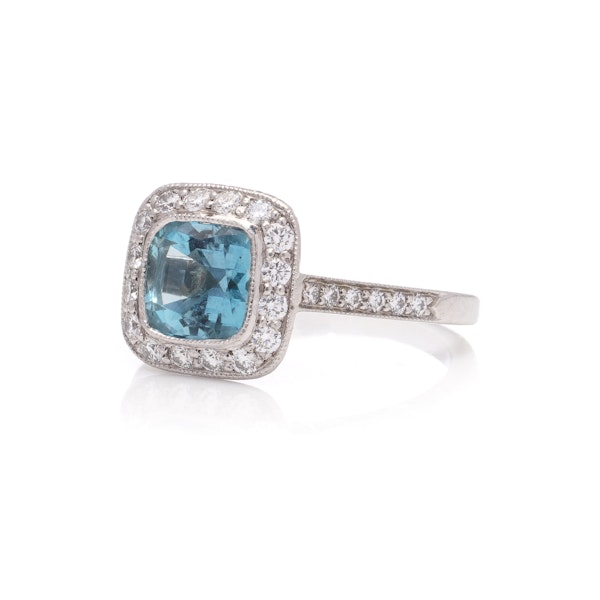 Tiffany & Co. platinum aquamarine ring - image 4